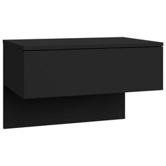 Sieninė naktinė spintelė, juodos spalvos, apdirbta mediena kaina ir informacija | Spintelės prie lovos | pigu.lt