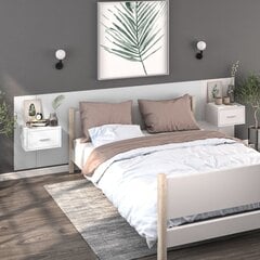 Sieninės naktinės spintelės, 2vnt., baltos, apdirbta mediena kaina ir informacija | Spintelės prie lovos | pigu.lt