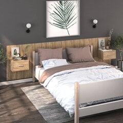 Sieninės naktinės spintelės, 2vnt., ąžuolo, apdirbta mediena kaina ir informacija | Spintelės prie lovos | pigu.lt