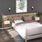 Sieninės naktinės spintelės, 2vnt., baltos/ąžuolo, mediena kaina ir informacija | Spintelės prie lovos | pigu.lt