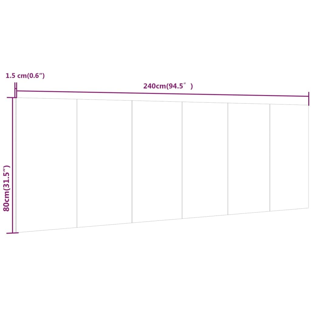 Sieninis galvūgalis, betono pilkas, 240x1,5x80cm, mediena kaina ir informacija | Lovos | pigu.lt