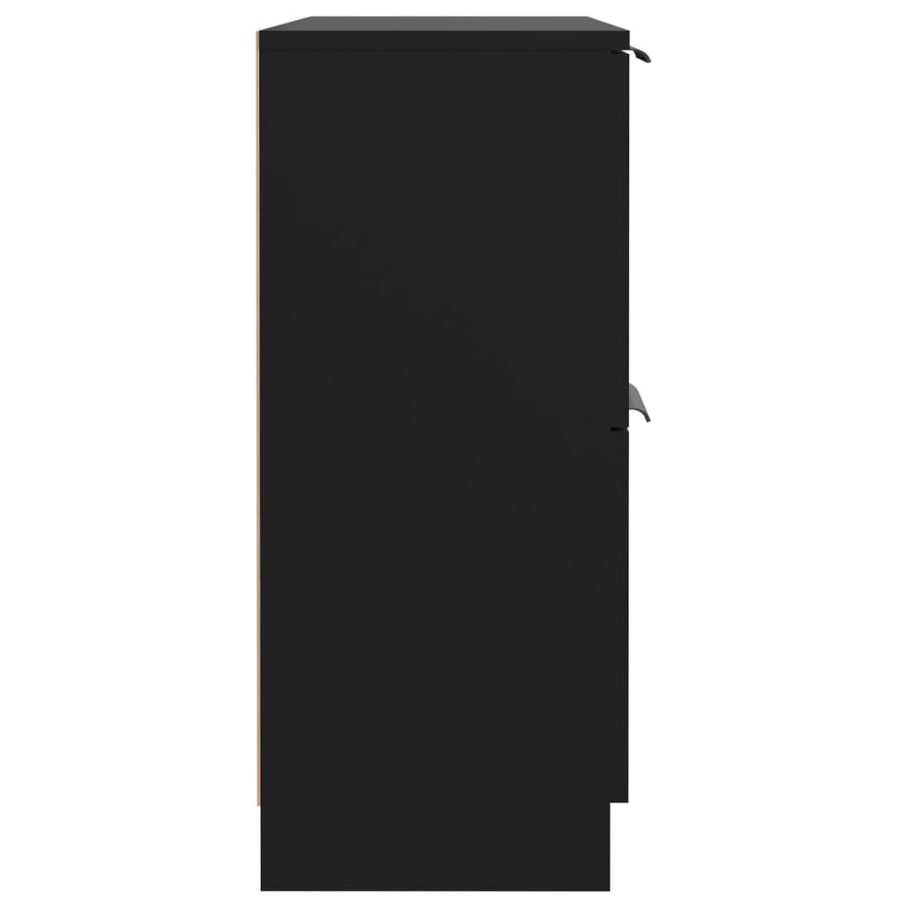 Šoninė spintelė, juodos spalvos, 60x30x70cm, apdirbta mediena kaina ir informacija | Svetainės spintelės | pigu.lt