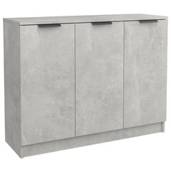 Šoninė spintelė, betono pilka, 90,5x30x70cm, apdirbta mediena цена и информация | Шкафчики в гостиную | pigu.lt