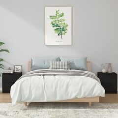 Naktinės spintelės, 2vnt., juodos, apdirbta mediena kaina ir informacija | Spintelės prie lovos | pigu.lt