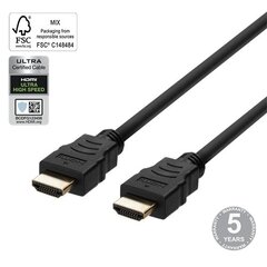 Kabelis Deltaco HU-30-R Ultra High Speed HDMI, 3m kaina ir informacija | Kabeliai ir laidai | pigu.lt