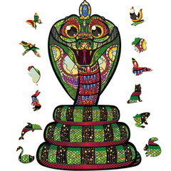 Medinė delionė gyvatė, 200 dalių kaina ir informacija | Dėlionės (puzzle) | pigu.lt