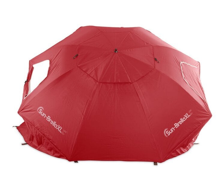 Paplūdimio skėtis SUN-BRELLA XL, raudonas цена и информация | Skėčiai, markizės, stovai | pigu.lt