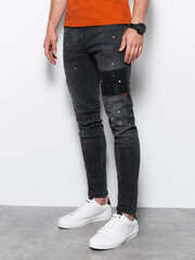 Vyriški džinsai SKINNY FIT Ombre P1063 juoda kaina ir informacija | Džinsai vyrams | pigu.lt