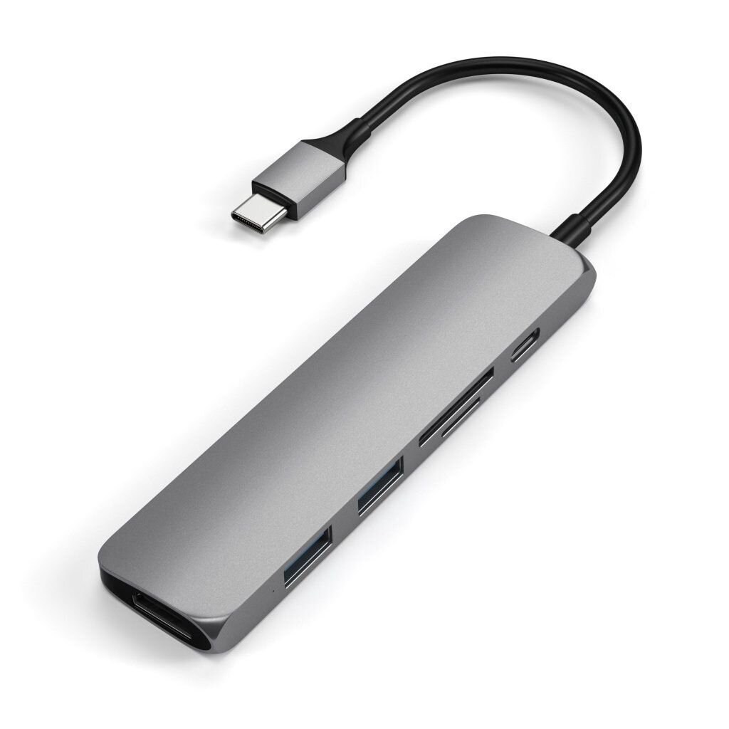 Satechi Slim USB-C, HDMI, USB 3.0 ir kortelių skaitytuvas цена и информация | Adapteriai, USB šakotuvai | pigu.lt