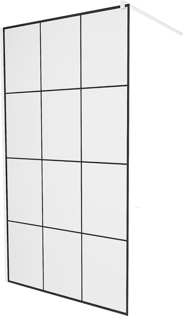 Walk-in dušo sienelė Mexen Kioto, white/juodas raštas, 70,80,90,100,110,120x200 cm kaina ir informacija | Dušo durys ir sienelės | pigu.lt
