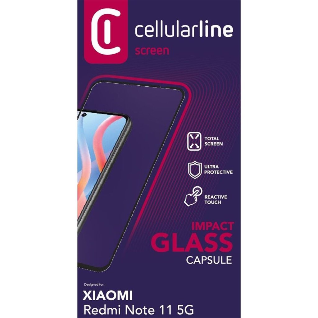 Ekrano apsauga Cellularline Redmi Note 11 5G kaina ir informacija | Apsauginės plėvelės telefonams | pigu.lt