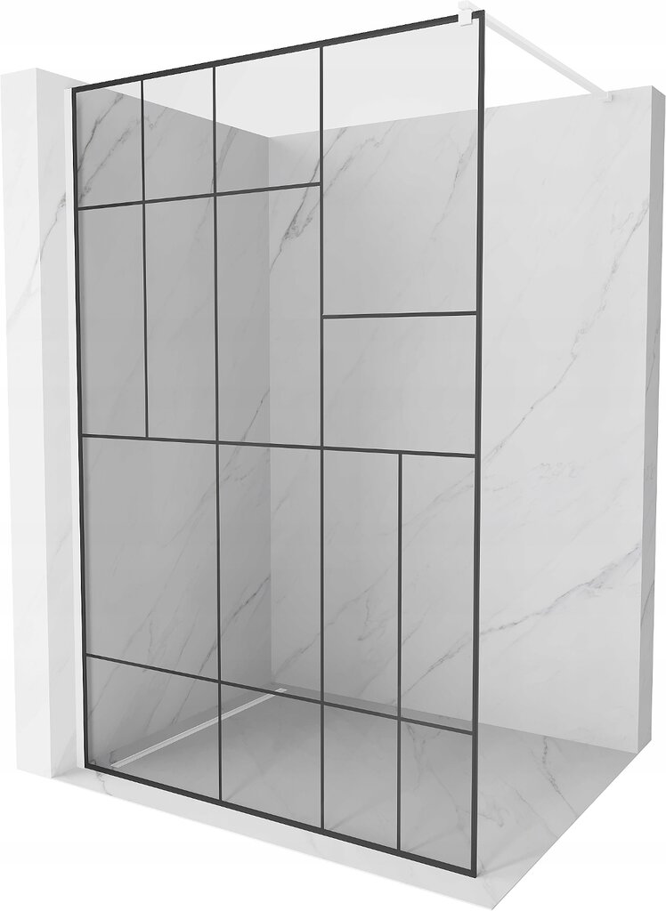 Walk-in dušo sienelė Mexen Kioto, white/juodas raštas, 70,80,90,100,110,120x200 cm цена и информация | Dušo durys ir sienelės | pigu.lt