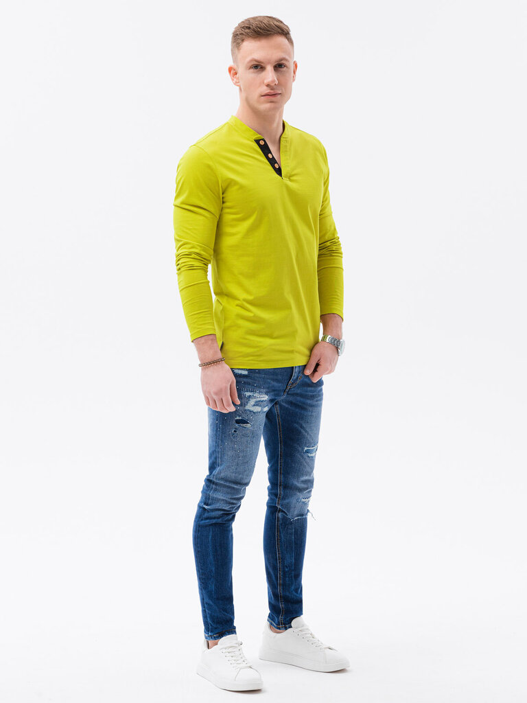 Vyriški marškiniai ilgomis rankovėmis Ombre L133 juoda цена и информация | Vyriški marškinėliai | pigu.lt