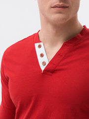 Vyriški marškiniai ilgomis rankovėmis Ombre L133 raudona kaina ir informacija | Vyriški marškinėliai | pigu.lt