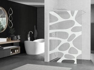 Walk-in dušo sienelė Mexen Kioto, white/stiklas su raštu, 70,80,90,100,110,120x200 cm kaina ir informacija | Dušo durys ir sienelės | pigu.lt