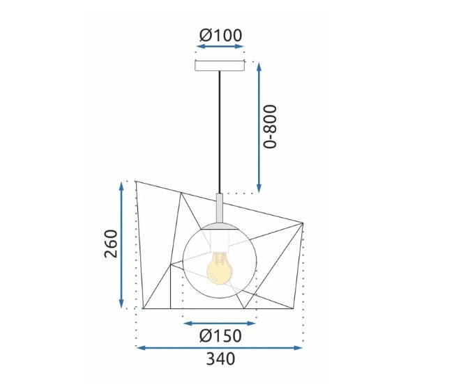 Pakabinamas šviestuvas APP1022-1CP kaina ir informacija | Pakabinami šviestuvai | pigu.lt