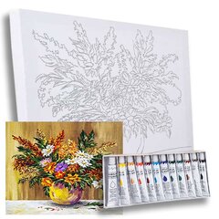 Tapytojo rinkinys Gėlės, 90x60cm kaina ir informacija | Piešimo, tapybos, lipdymo reikmenys | pigu.lt