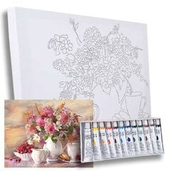 Tapytojo rinkinys Gėlių natiurmortas, 60x40cm kaina ir informacija | Piešimo, tapybos, lipdymo reikmenys | pigu.lt