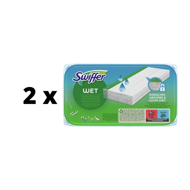 Swiffer Sweeper šlapios šluostės, papildymas 10vnt x 2 vnt. pakuotė kaina ir informacija | Valymo reikmenys ir priedai | pigu.lt