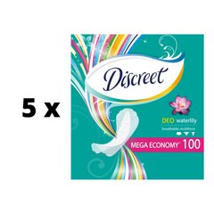 Higieniniai įklotai Discreet Water Lily, 100 vnt. x 5 vnt. pakuotė kaina ir informacija | Tamponai, higieniniai paketai, įklotai | pigu.lt