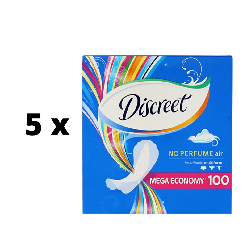 Higieniniai įklotai Discreet Air, 100 vnt. x 5 vnt. pakuotė kaina ir informacija | Tamponai, higieniniai paketai, įklotai | pigu.lt