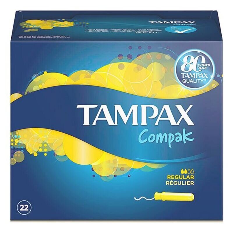 Įprasti tamponai Compak Tampax, 22vnt kaina ir informacija | Tamponai, higieniniai paketai, įklotai | pigu.lt