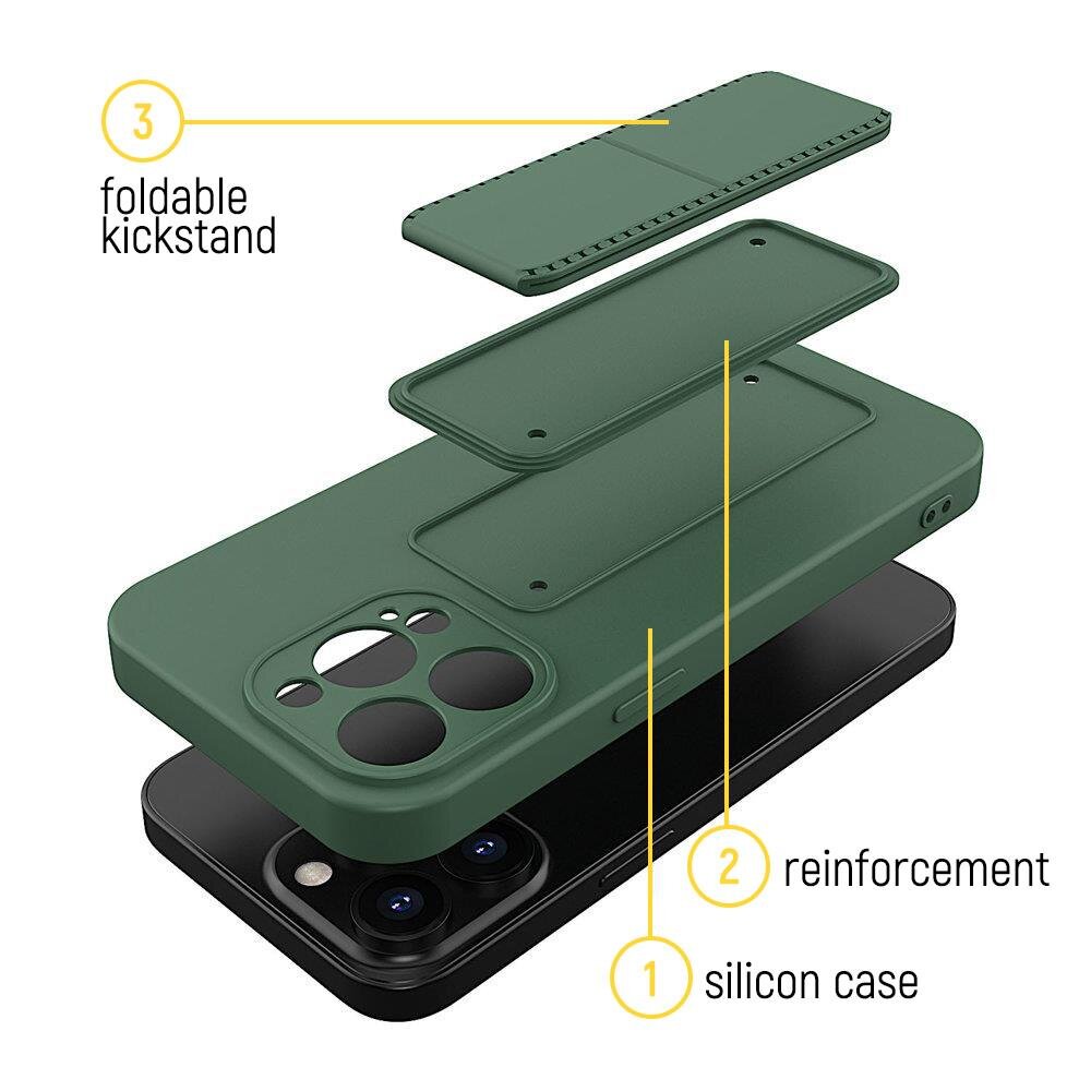 Wozinsky Kickstand Case skirtas Samsung Galaxy S22 +, juodas цена и информация | Telefono dėklai | pigu.lt