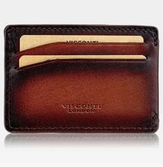 Vyriškas natūralios odos kortelių dėklas Visconti MT-86, tamsiai ruda kaina ir informacija | Vyriškos piniginės, kortelių dėklai | pigu.lt