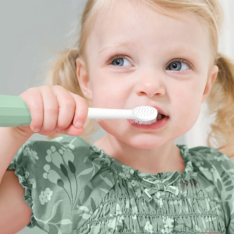 Dantų šepetėlis vaikams, žalias, 0 – 3 m. kaina ir informacija | Dantų šepetėliai, pastos | pigu.lt