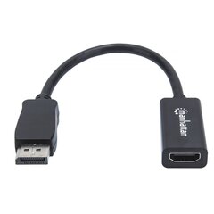 Adapteris Manhattan DisplayPort į HDMI M/F 15cm full HD 1080P kaina ir informacija | Adapteriai, USB šakotuvai | pigu.lt