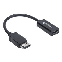 Adapteris Manhattan DisplayPort į HDMI M/F 15cm full HD 1080P цена и информация | Адаптеры, USB-разветвители | pigu.lt