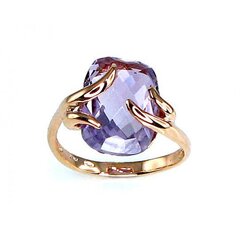 Золотое кольцо с аметистом "Настоящая Любовь II" из красного золота 585 пробы 4752263017412 цена и информация | Кольца | pigu.lt