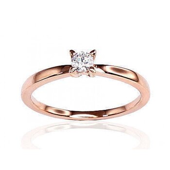 Auksinis žiedas su deimantais Diamond Sky "Solitaire VIII" iš raudono, 585 prabos aukso kaina ir informacija | Žiedai | pigu.lt