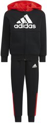 Sportinis kostiumas vaikams Adidas Lk Logo Fl Set Black Red HM9695, juodas kaina ir informacija | Megztiniai, bluzonai, švarkai berniukams | pigu.lt