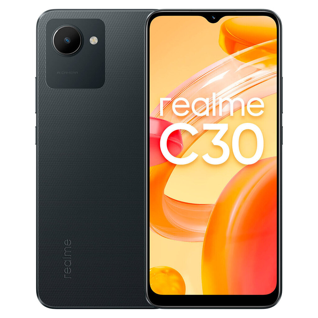 Realme C30, 32 GB, Dual SIM, Denim Black цена и информация | Mobilieji telefonai | pigu.lt