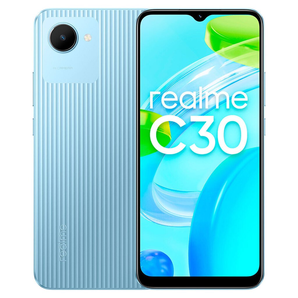 Realme C30, 32 GB, Dual SIM, Lake Blue kaina ir informacija | Mobilieji telefonai | pigu.lt