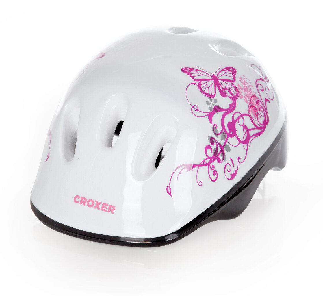 Vaikiškas dviratininko šalmas Croxer Silky S, balta/rožinė kaina ir informacija | Šalmai | pigu.lt