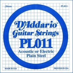 Струна для акустической гитары D'Adario PL011 .011 цена и информация | Принадлежности для музыкальных инструментов | pigu.lt
