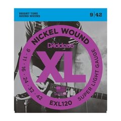 Струны для электрогитары D'Addario EXL120 .009 цена и информация | Принадлежности для музыкальных инструментов | pigu.lt