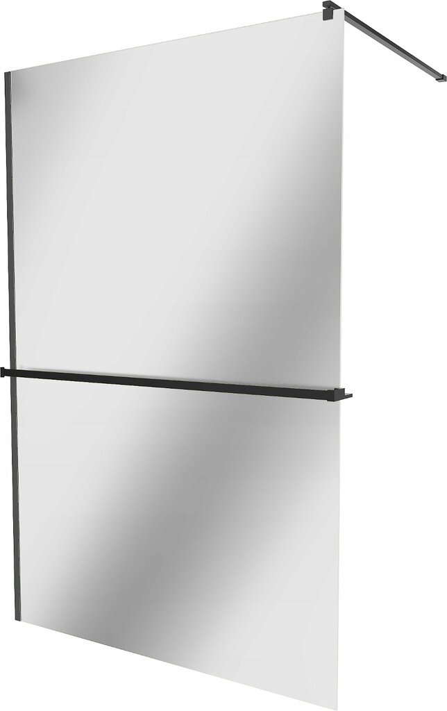 Walk-in dušo sienelė Mexen Kioto+ su lentynėle, black/veidrodis, 70,80,90,100,110,120x200 cm kaina ir informacija | Dušo durys ir sienelės | pigu.lt