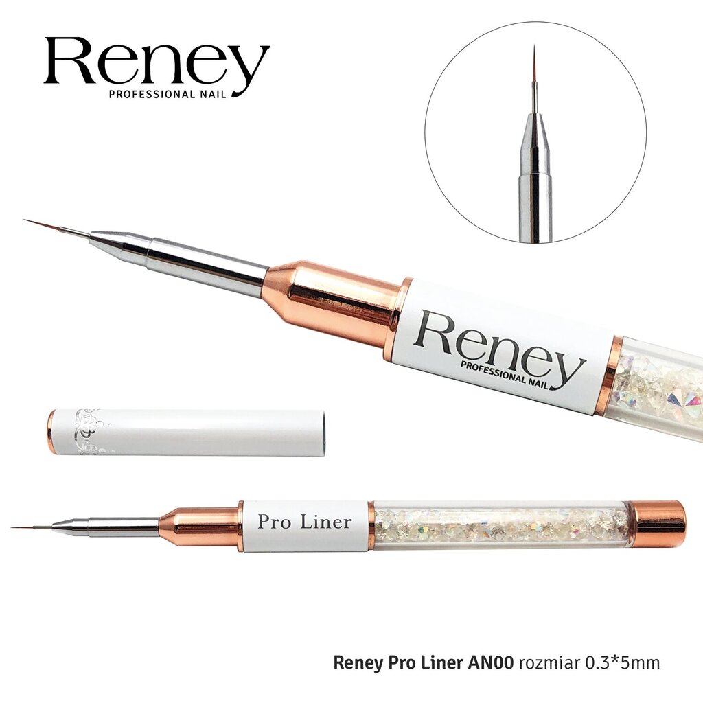 Reney Pro Liner AN00 0,3*5 mm puošybos šepetėlis kaina ir informacija | Manikiūro, pedikiūro priemonės | pigu.lt