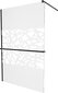 Walk-in dušo sienelė Mexen Kioto+ su lentynėle, black/stiklas su raštu, 70,80,90,100,110,120,130,140x200 cm цена и информация | Dušo durys ir sienelės | pigu.lt