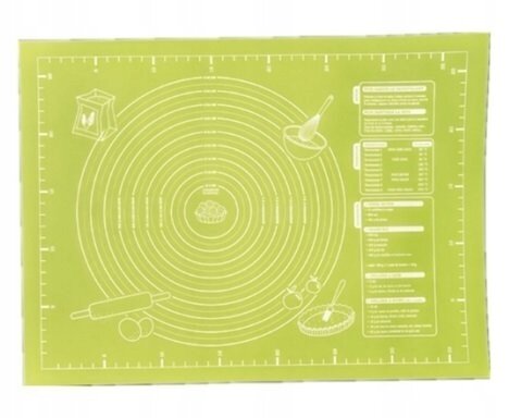 Silikoninis kilimėlis tešlai minkyti ir kepti, žalias 60x45cm kaina ir informacija | Virtuvės įrankiai | pigu.lt