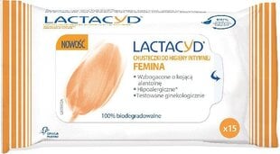 Intymios higienos servetėlės Lactacyd Femina, 15 vnt. kaina ir informacija | Intymios higienos prausikliai | pigu.lt