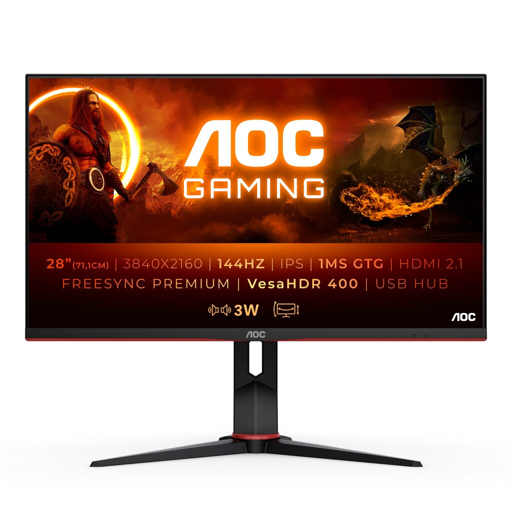 AOC U28G2XU2/BK kaina ir informacija | Monitoriai | pigu.lt