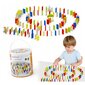 Medinės kaladėlės - Domino, 116 elementų kaina ir informacija | Žaislai kūdikiams | pigu.lt