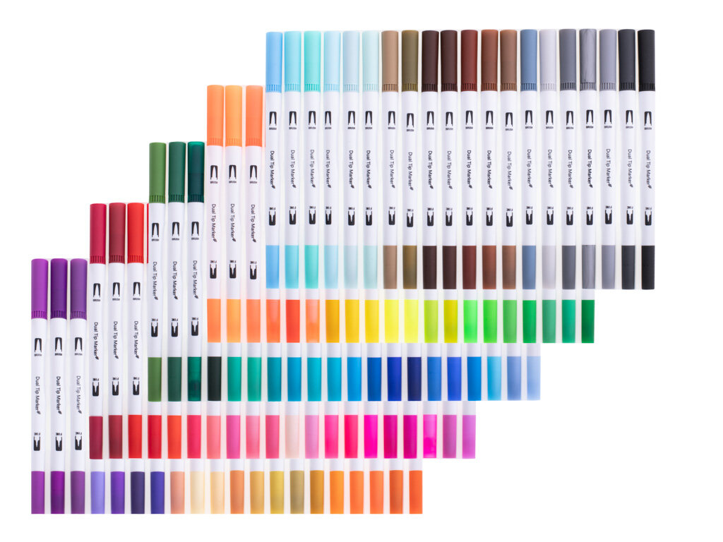 Spalvotų flomasterių - markerių rinkinys 100 el. kaina ir informacija | Piešimo, tapybos, lipdymo reikmenys | pigu.lt