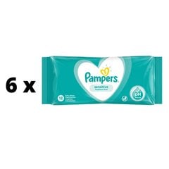 Салфетки PAMPERS Sensitive, 12 шт. x 6 шт., упаковка цена и информация |  Одноразовые пеленки и влажные салфетки | pigu.lt