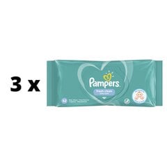 Servetėlės pampers Fresh Clean, 52vnt x 3 vnt. pakuotė kaina ir informacija | Drėgnos servetėlės, paklotai | pigu.lt