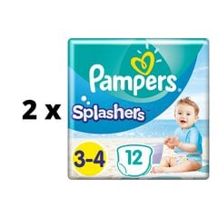 Подгузники Pampers Pants Splashers, размер 3 - 4 6 - 11 кг, 12 шт. х 2 шт. упаковка цена и информация | Подгузники | pigu.lt